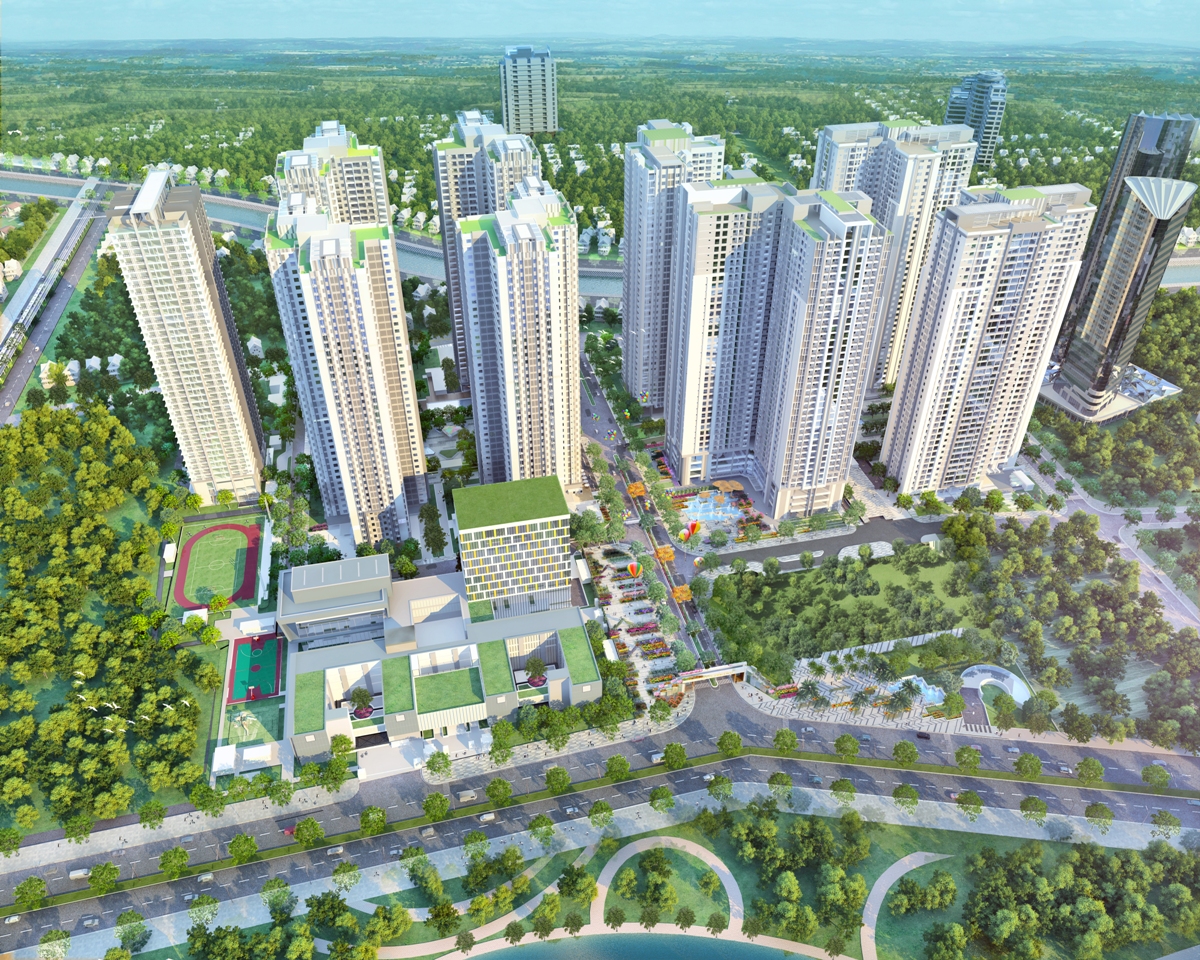 Không gian xanh tạo nên điểm nhấn cho Khu Sapphire - Goldmark City.