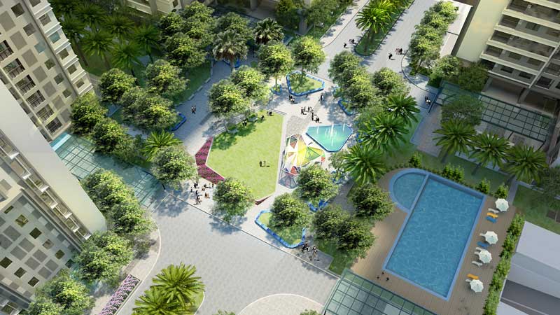 Không gian xanh tạo nên điểm nhấn cho Khu Sapphire - Goldmark City.